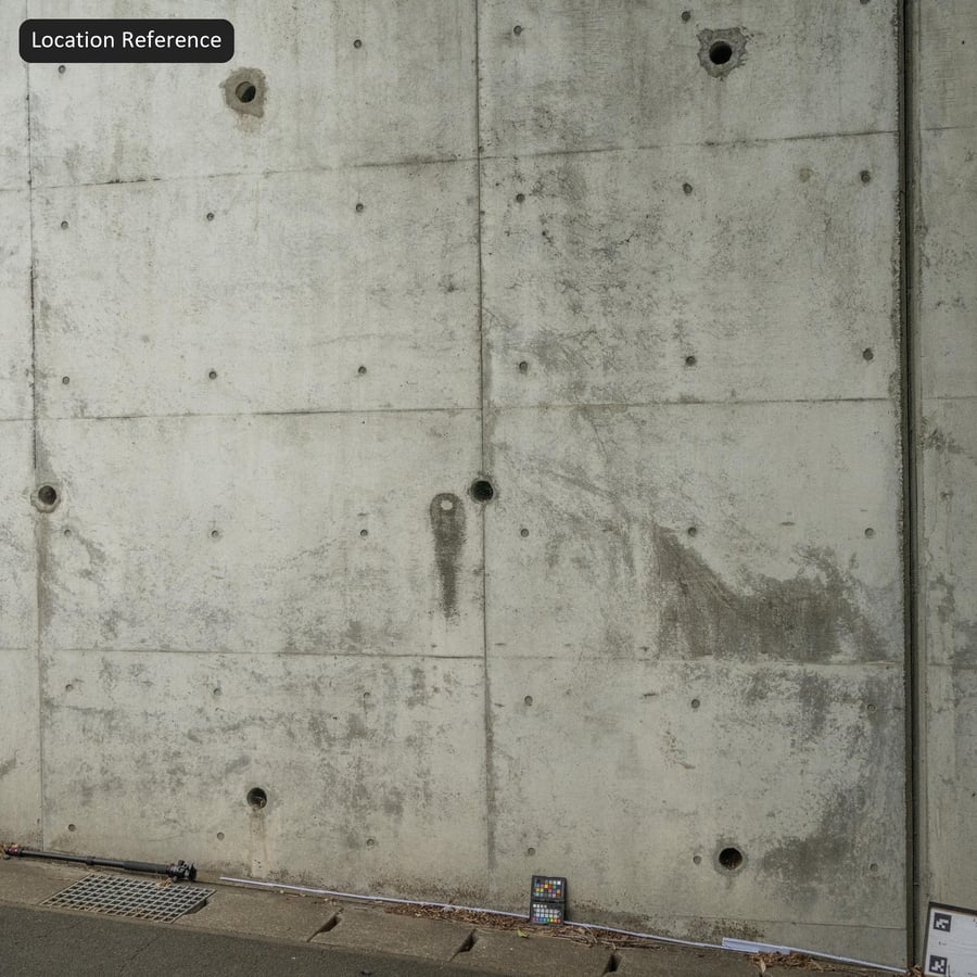 Weathered Retaining Concrete Wall with Tie Holes Texture