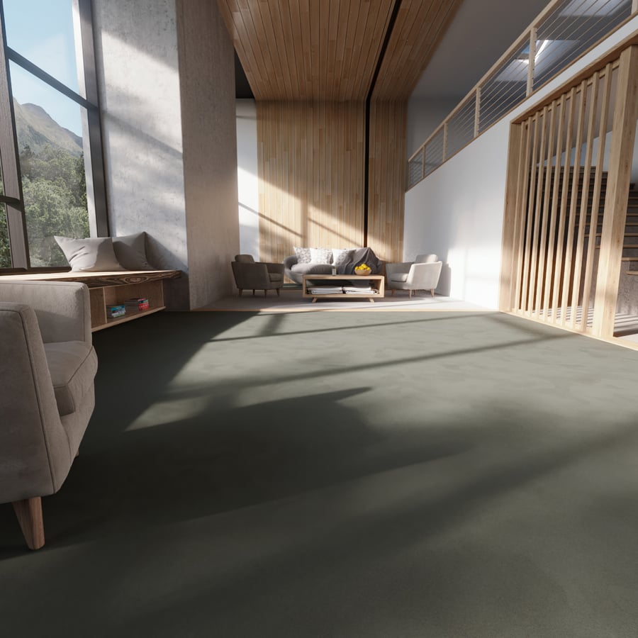 Muted Mixed Cut & Loop Pile Carpet Flooring Texture, Green