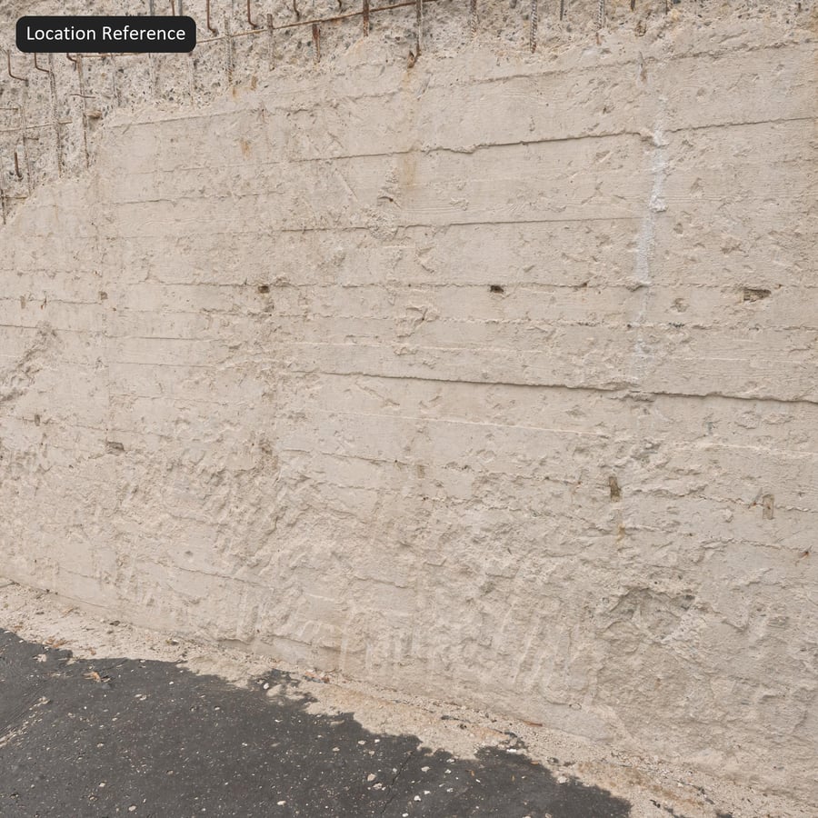 Textura de parede de concreto aparente com marcas de fôrma danificada