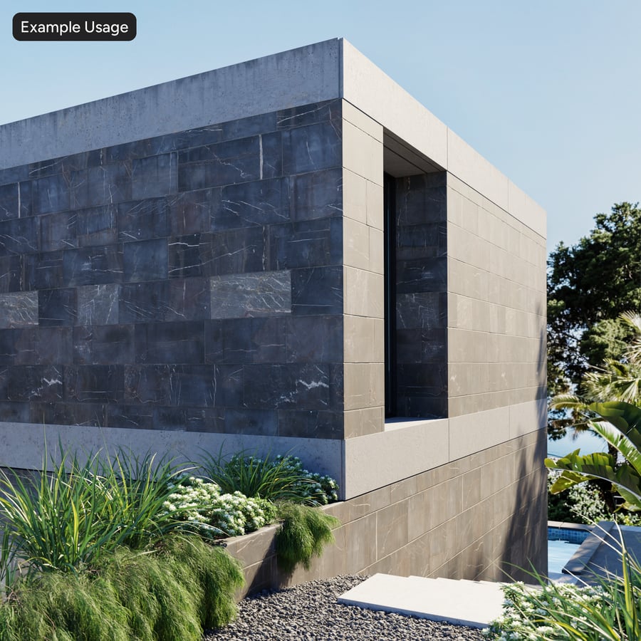 Rectangular Marble Facade Tile Texture, Dark