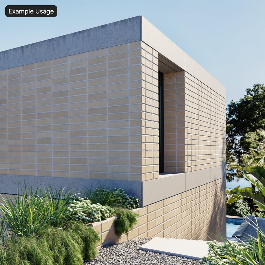 Smooth Stack Bond Brick Wall Texture, Beige
