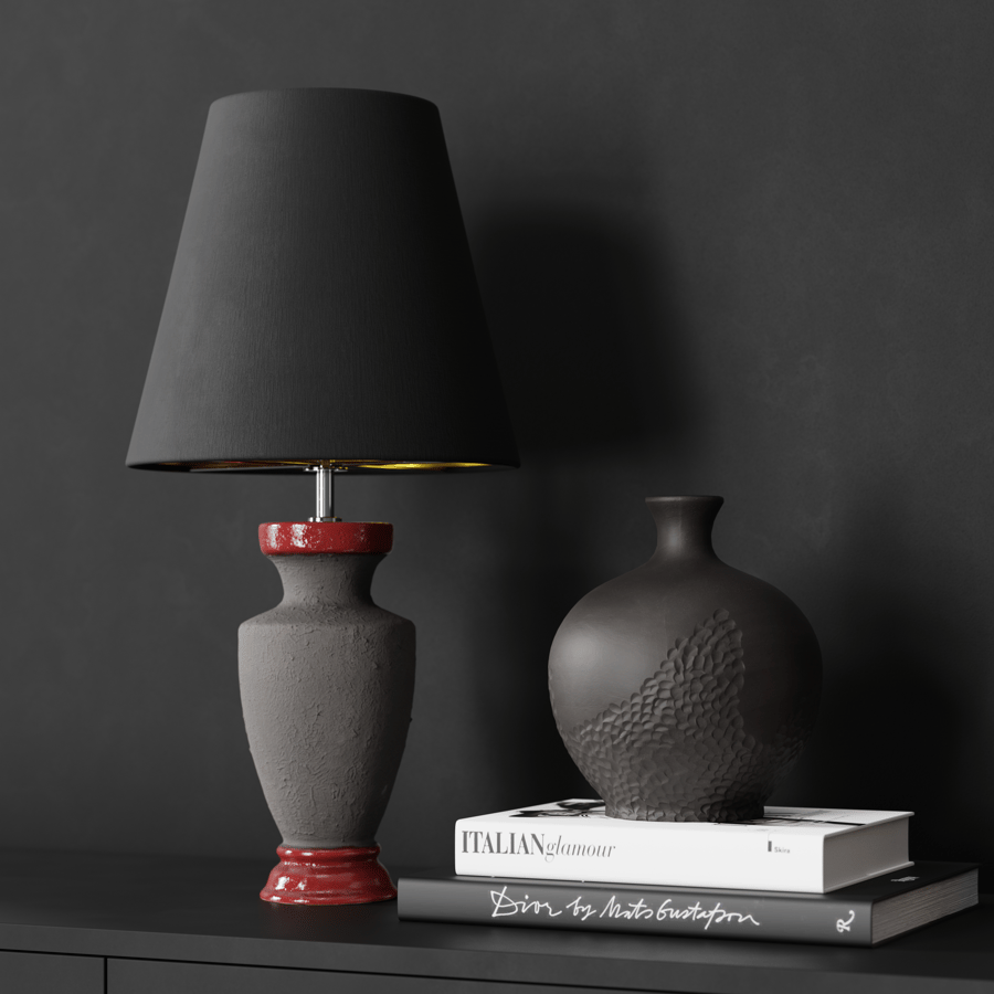 Lâmpada com abajur Arrius da Eno Ceramic, preta