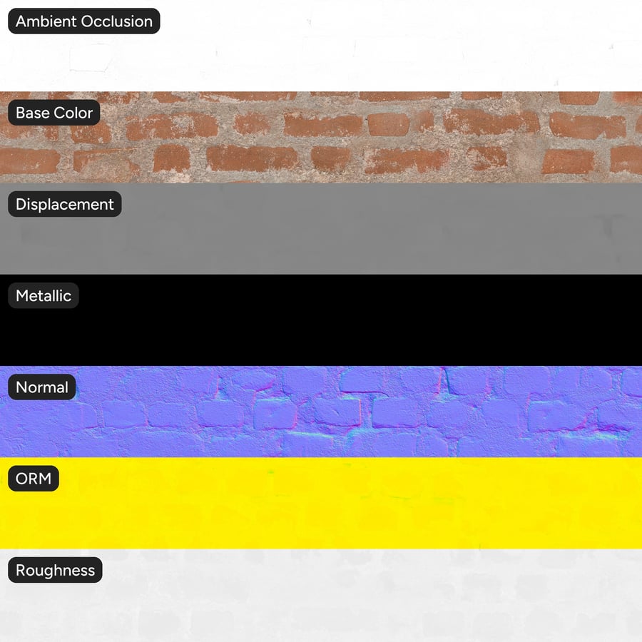 Old Running Bond Brick Texture, Red