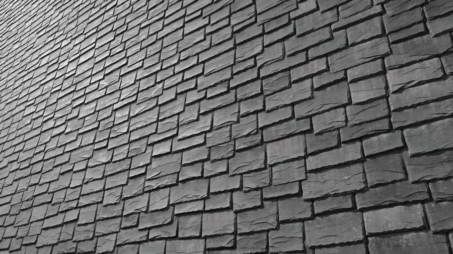 Old Crooked Slate Roofing Texture, Grey