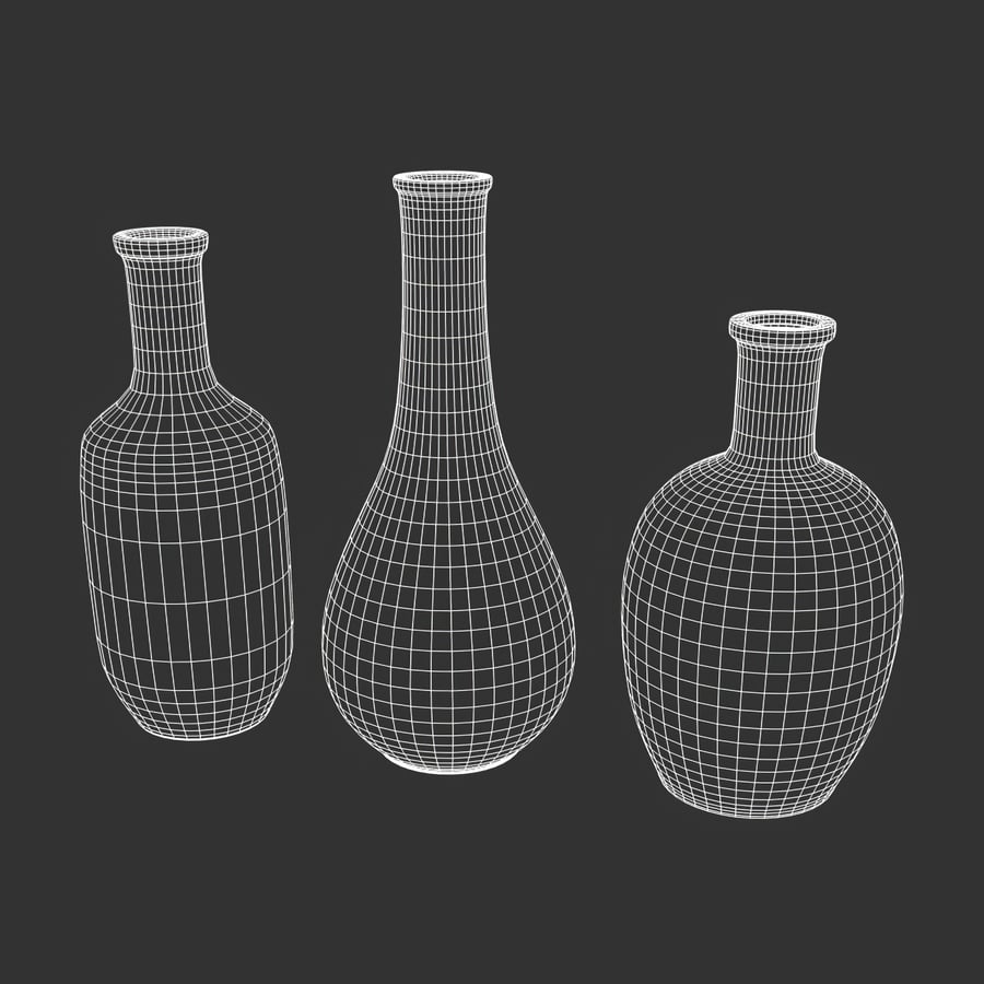 Three Vase Models, Rustic Red