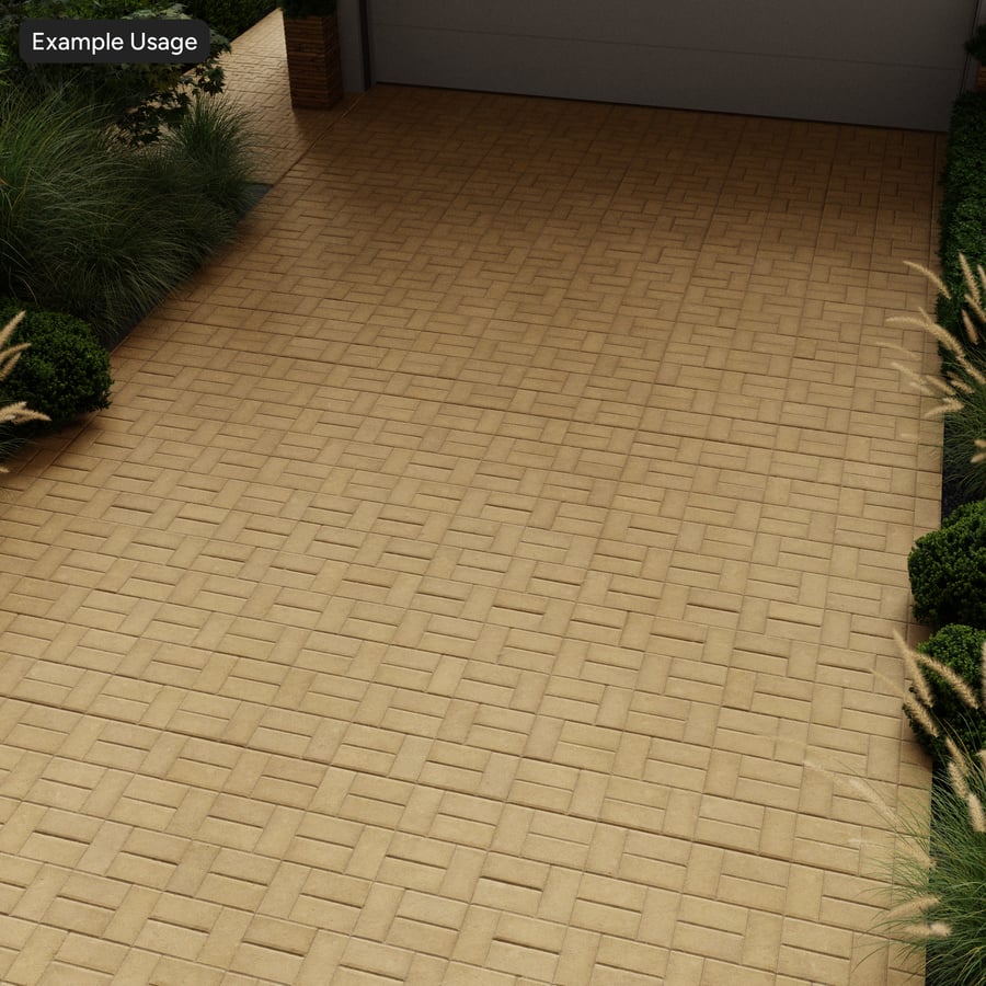 Basketweave Concrete Paver Texture, Yellow