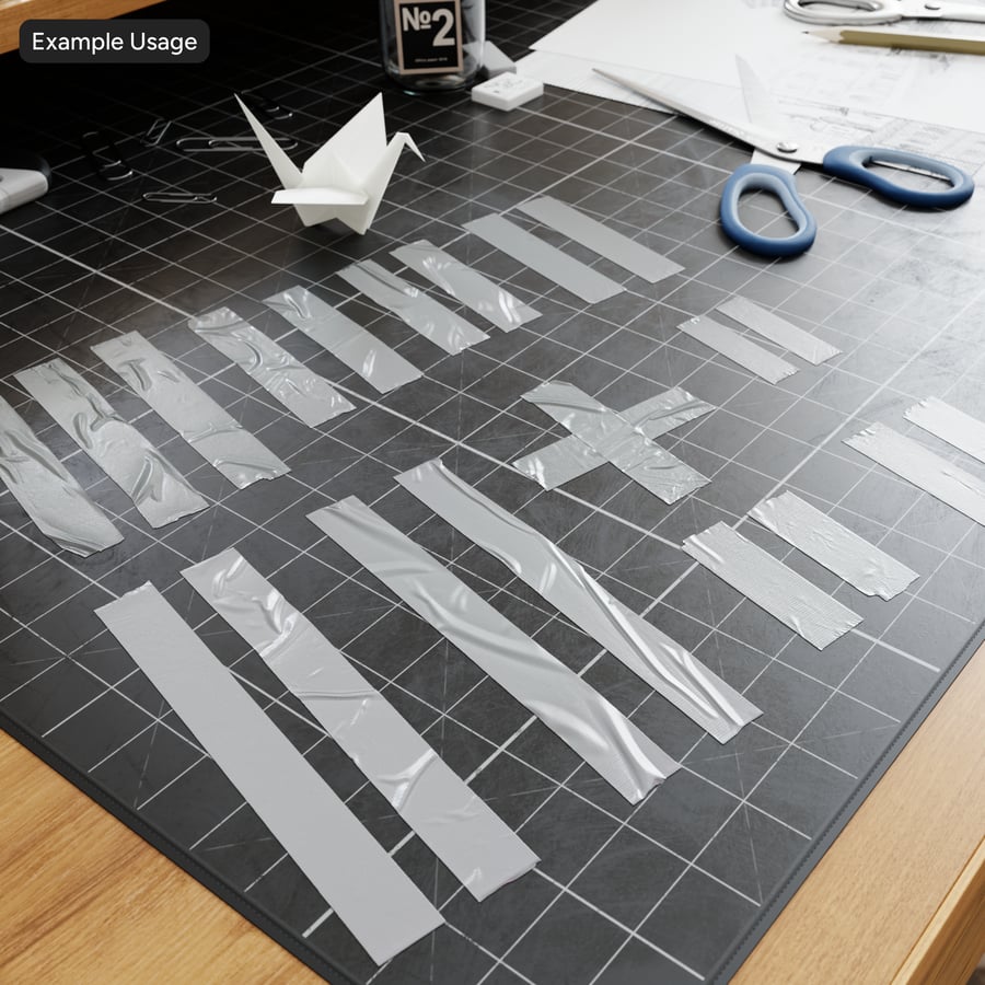 Wrinkled Silver Duct Tape Atlas Texture, Metallic Grey