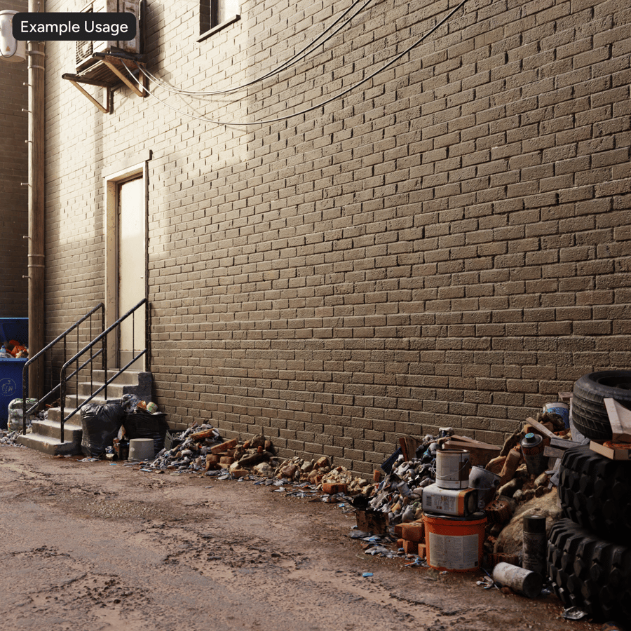 Rough Rusticated Running Bond Brick Wall Texture, Brown