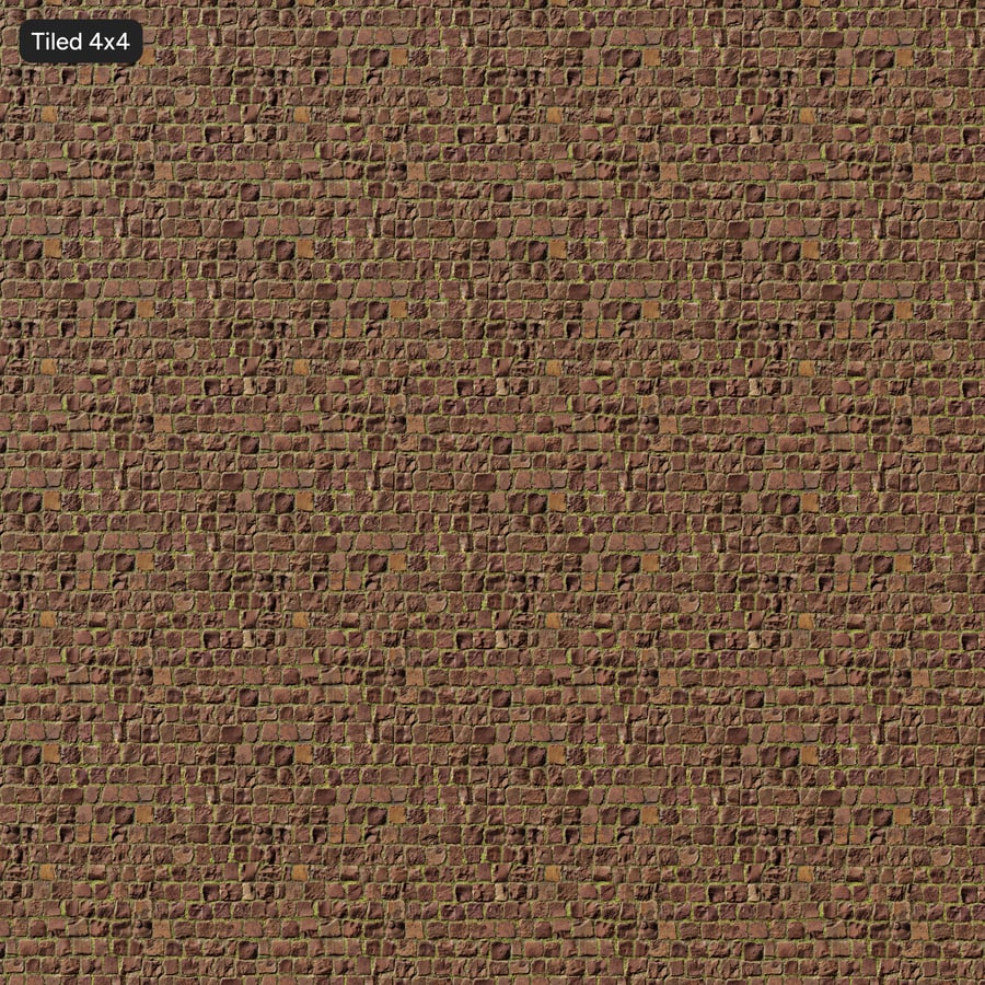 Grass on Cobblestone Paver textúra, piros