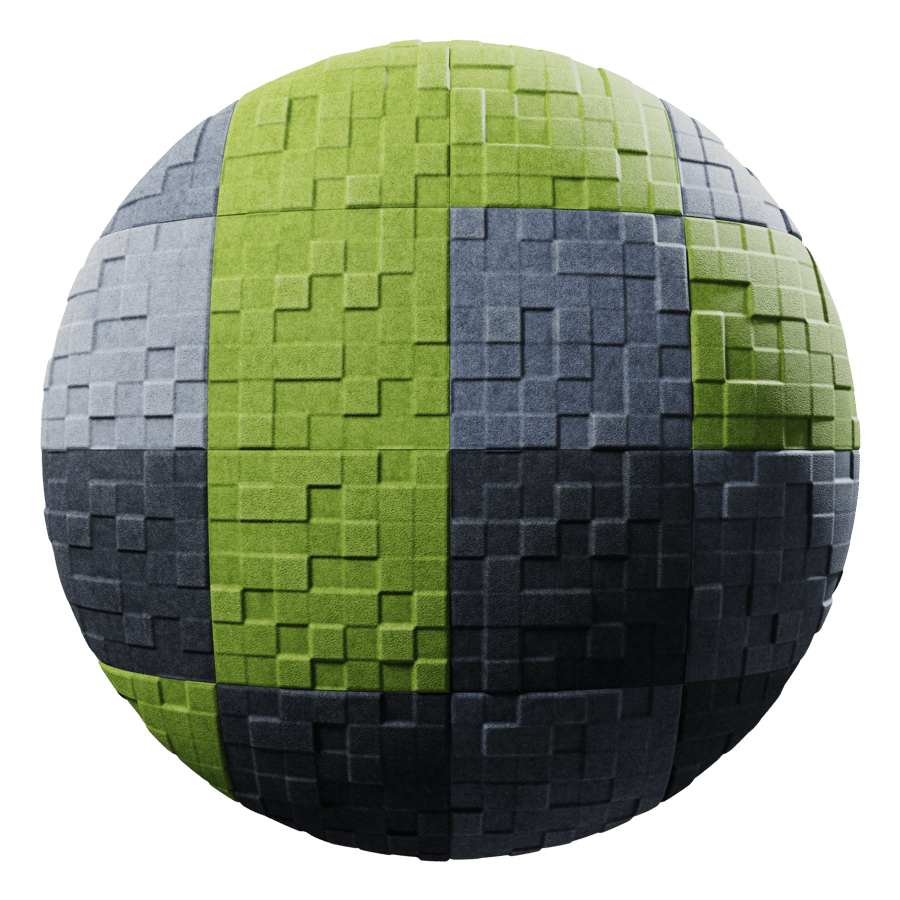 3D Extruded Squares Acoustic Tile Texture, Green
