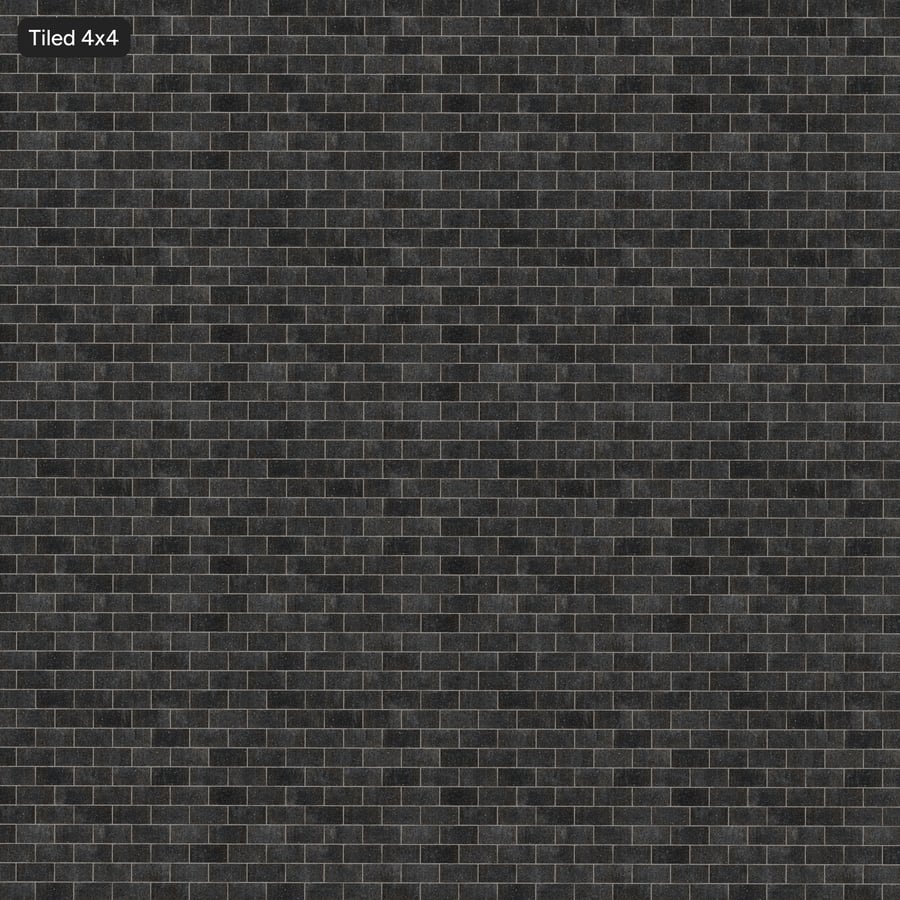 Polished Running Concrete Block Wall Texture, Black