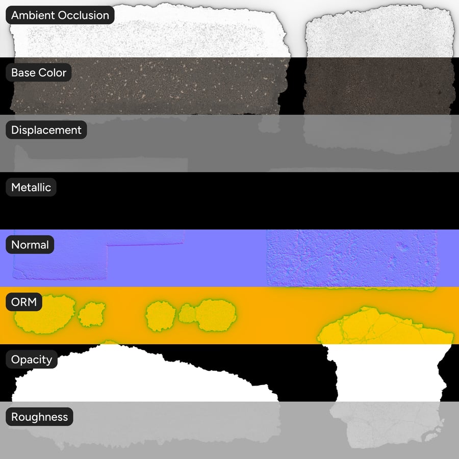Road Repair Patch Texture Atlas