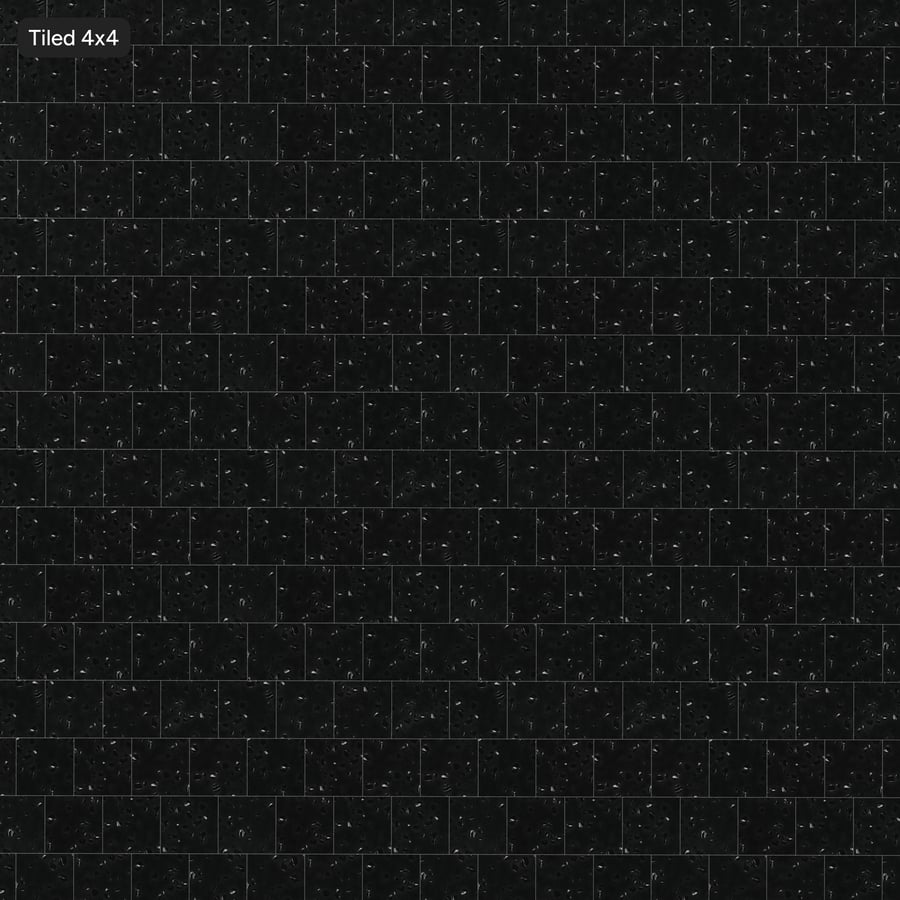 Textura de ladrilho quadrado grande com desvio de lasca, ônix preto