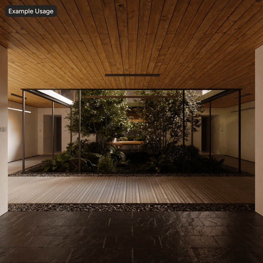 Interieur van vervallen werkplaats HDRI, warm neutraal