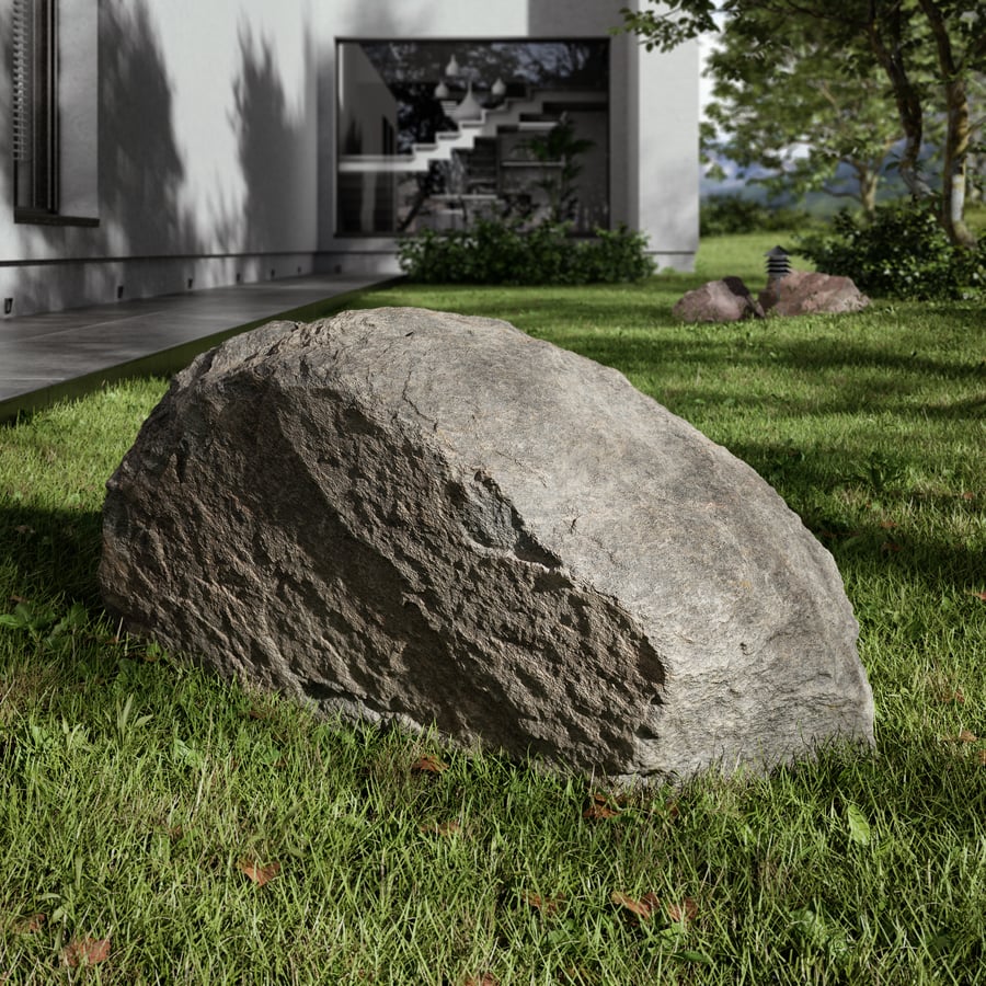 Cool Toned Half Smooth Large Rock Boulder Model