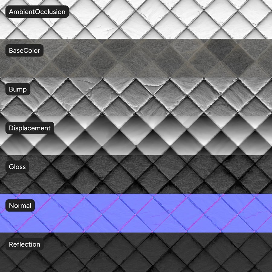 Diamond Slate Roof Tiles Texture, Grey