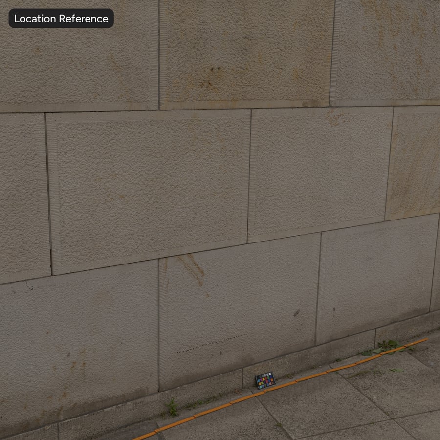 Limestone Bush-Hammered Block Wall, Pale Cream