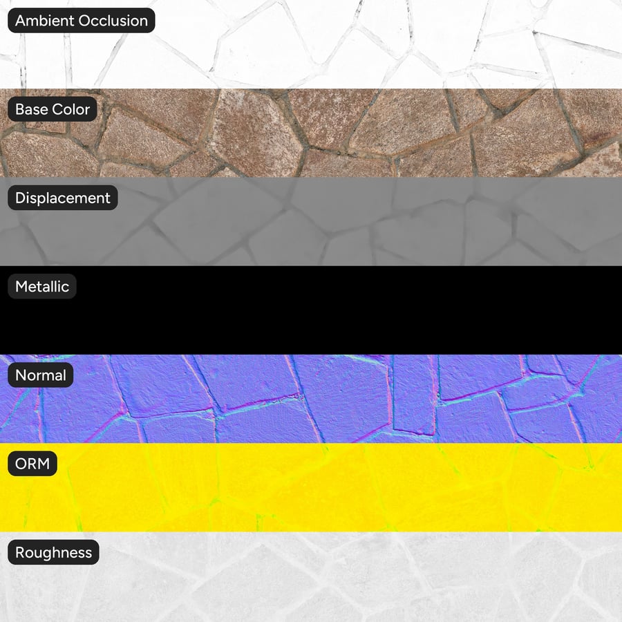Irregular Rubble Stone Wall Texture, Cream Tan