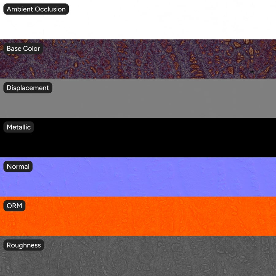 Texture rampante en céramique émaillée, Aubergine