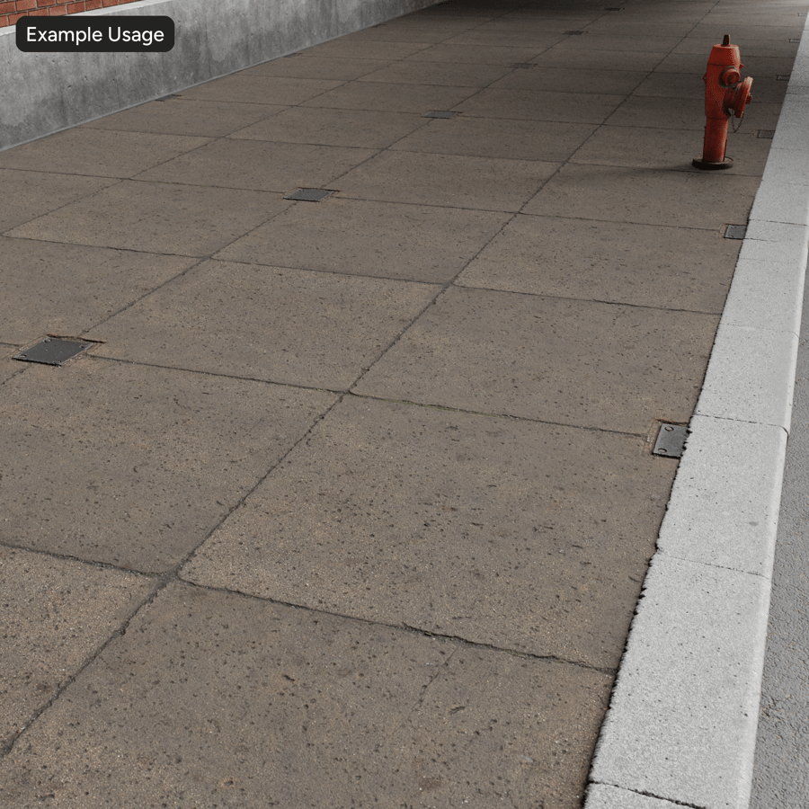 Pavimento de pedra desgastada com textura de tampa de furo de drenagem