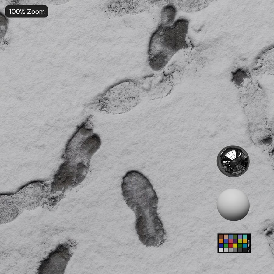 Djupa fotspår i snö Textur