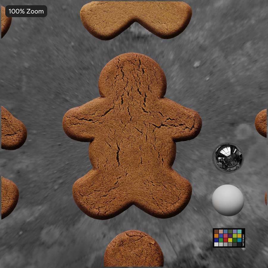 Large Gingerbread Cookie Front Texture