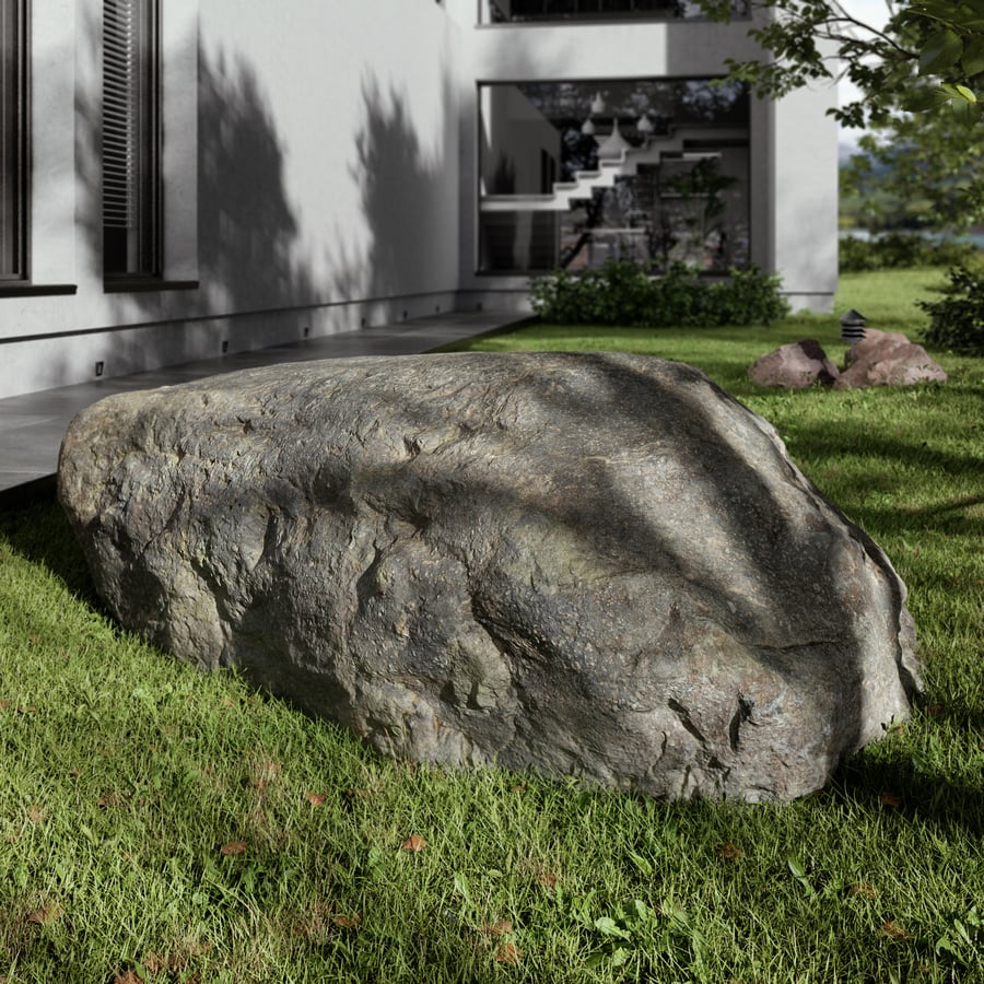 Cool Toned Smooth Large Rock Boulder Model