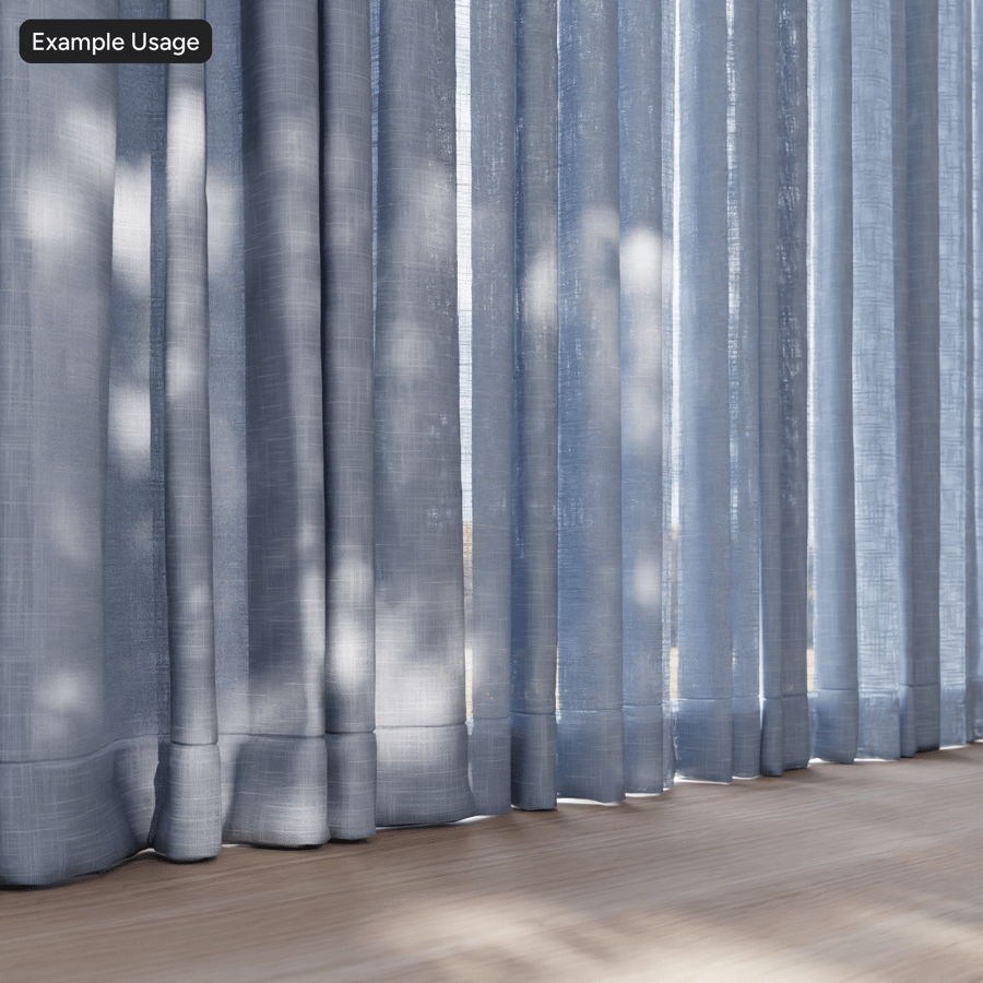 Prostý průsvitný draperie Fabric, modrá