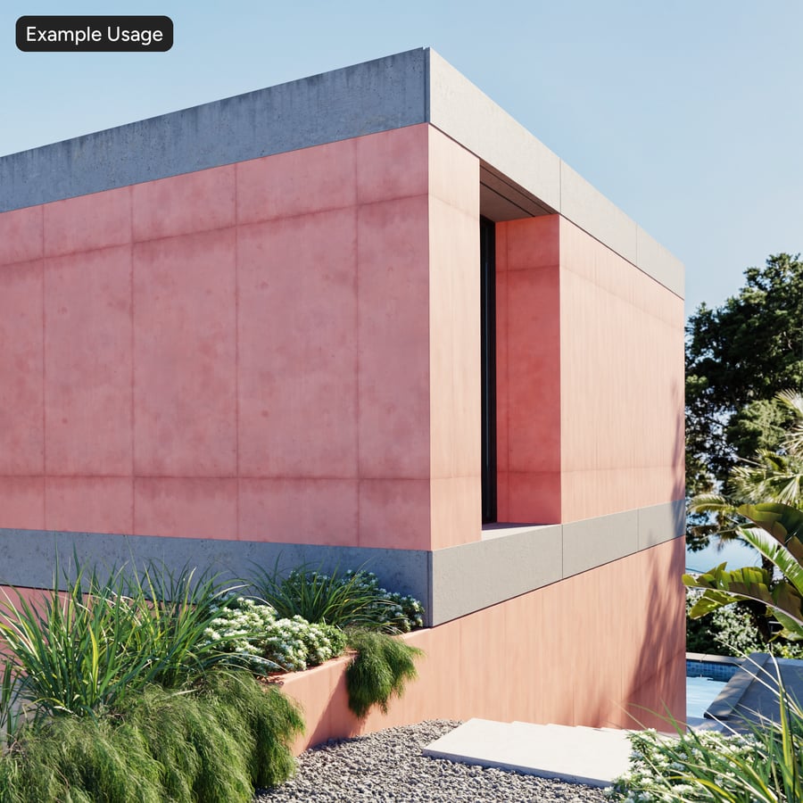 Weathered Matte Panel with Tie Hole Concrete Texture, Red