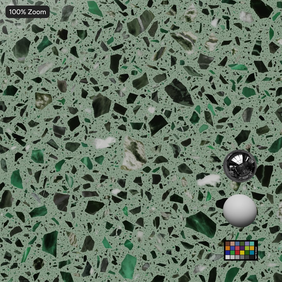 Large Chips Leaf Terrazzo Texture, Green