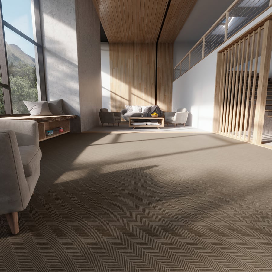 Herringbone Cut & Loop Pile Carpet Flooring Texture, Coffee Brown