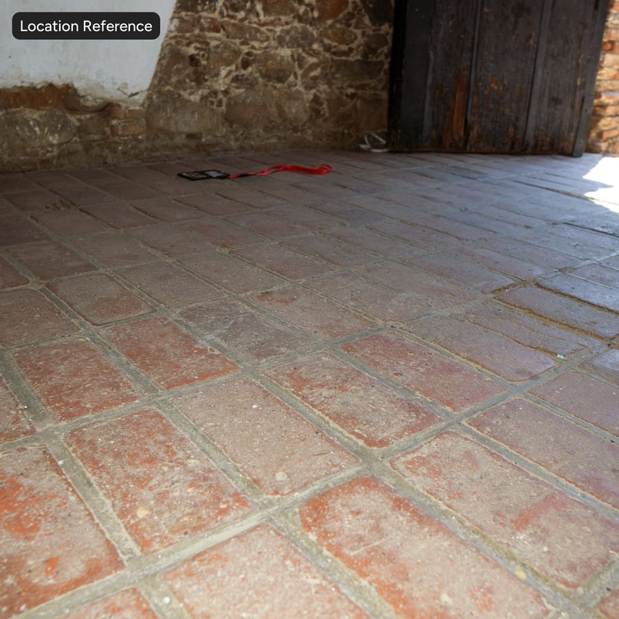 Textura de piso de tijolo desgastado empoeirado