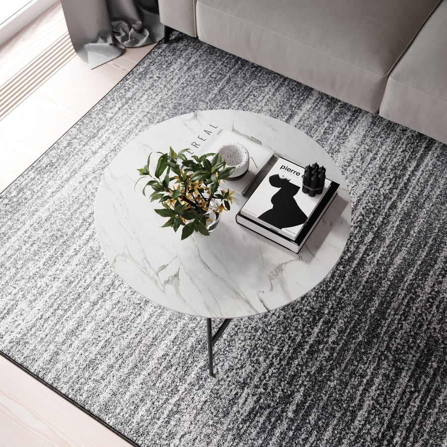 Réplica em mármore da mesa de centro Carrara da B&B Italia