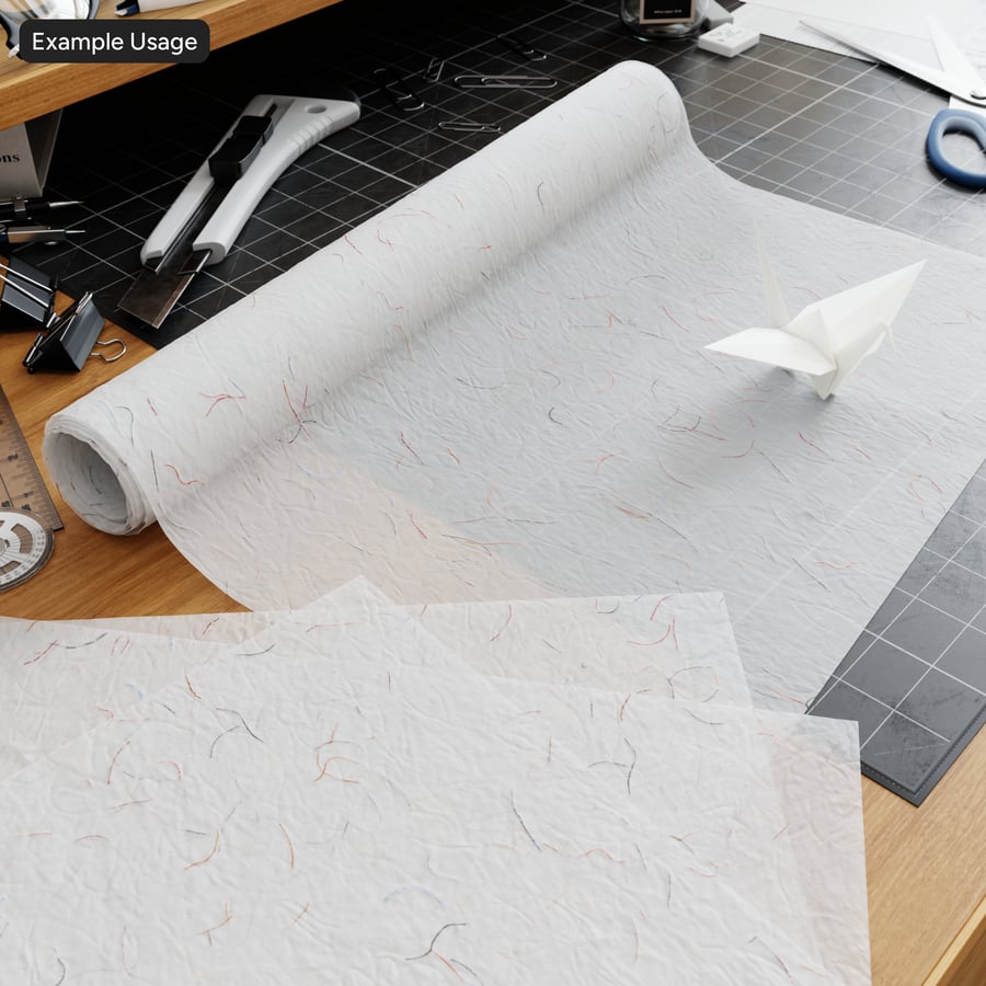 Thai Unryu Mulberry Paper Festival Texture, White