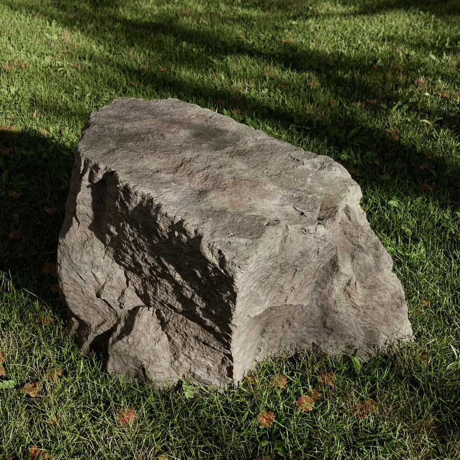 Cool Toned Cubed Large Rock Boulder Model