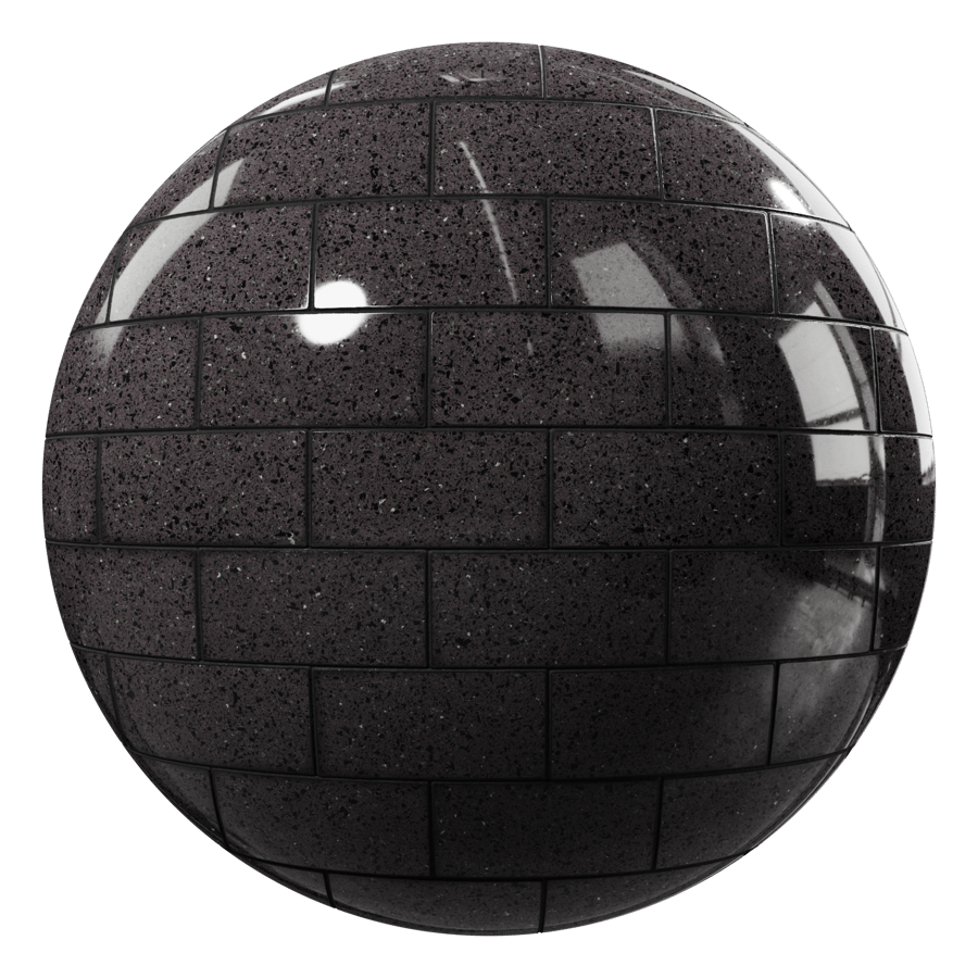 Polished Concrete Block Texture, Black