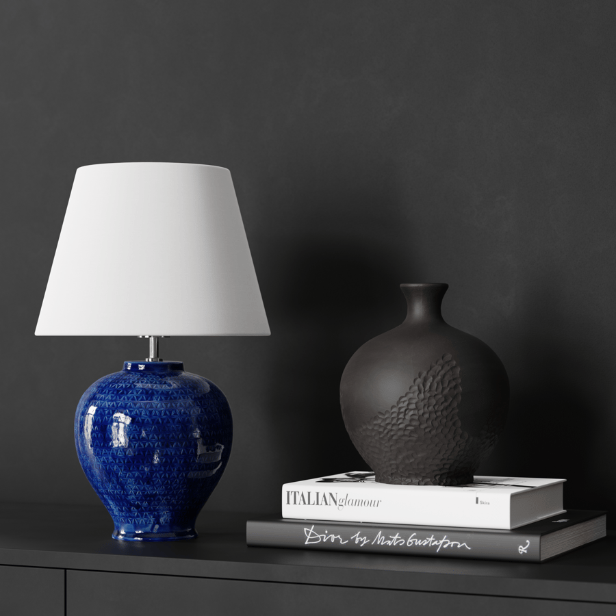 Eno Ceramic Kelantis Egypt Shade Lamp Model, Azul
