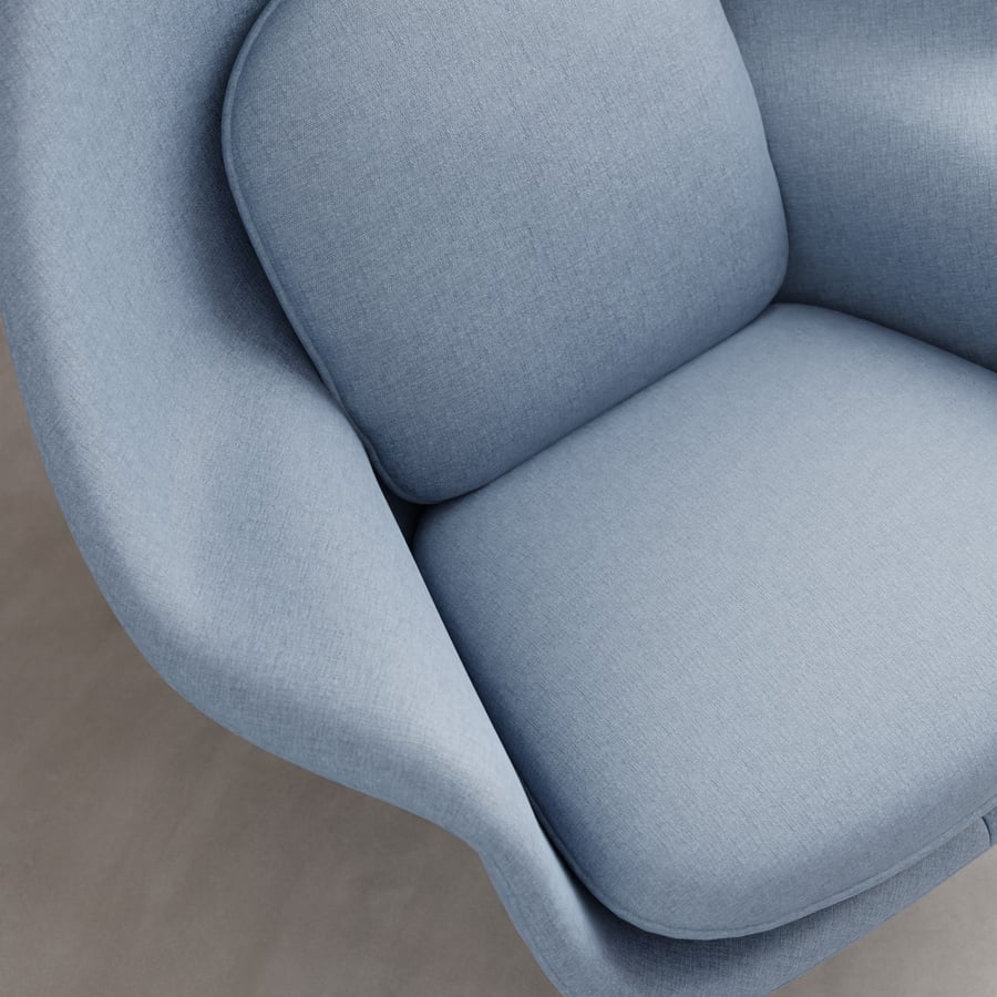 Tecido para estofamento em chenille liso, azul