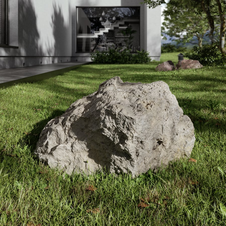 Cool Toned Divot Rough Large Rock Boulder Model