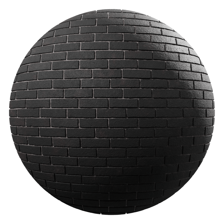 Running Bond Sand Faced Bond Brick Texture, Black