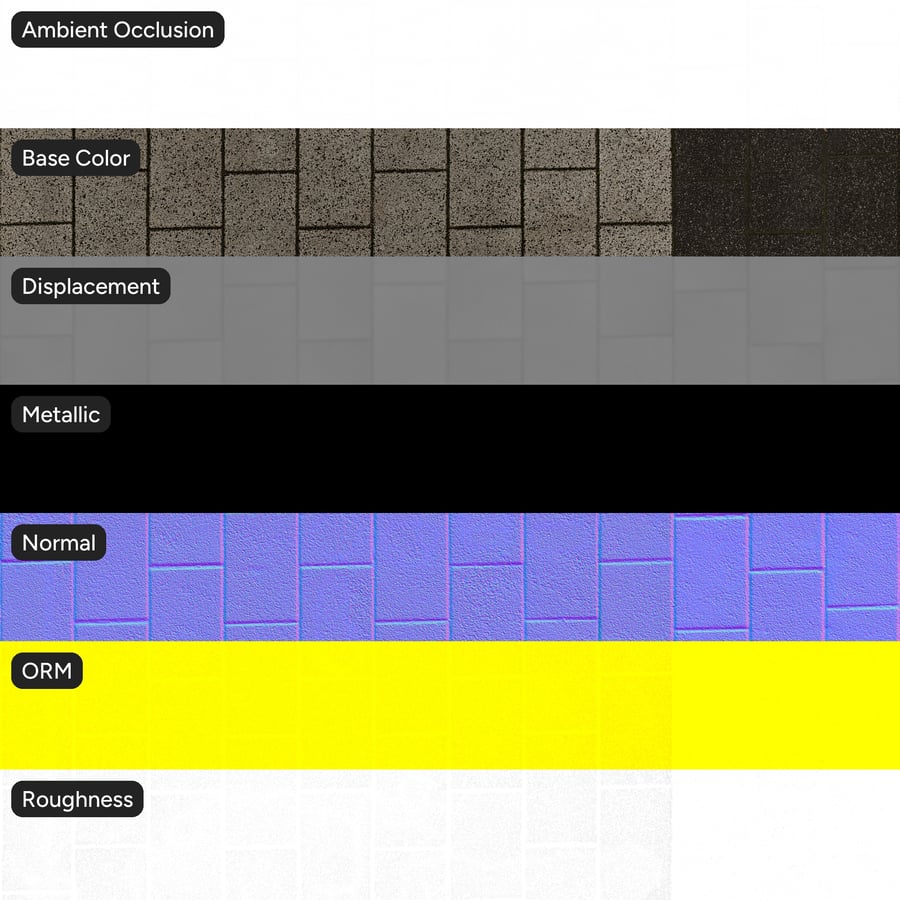 Dirty Stone Paver Texture, Black and Gray