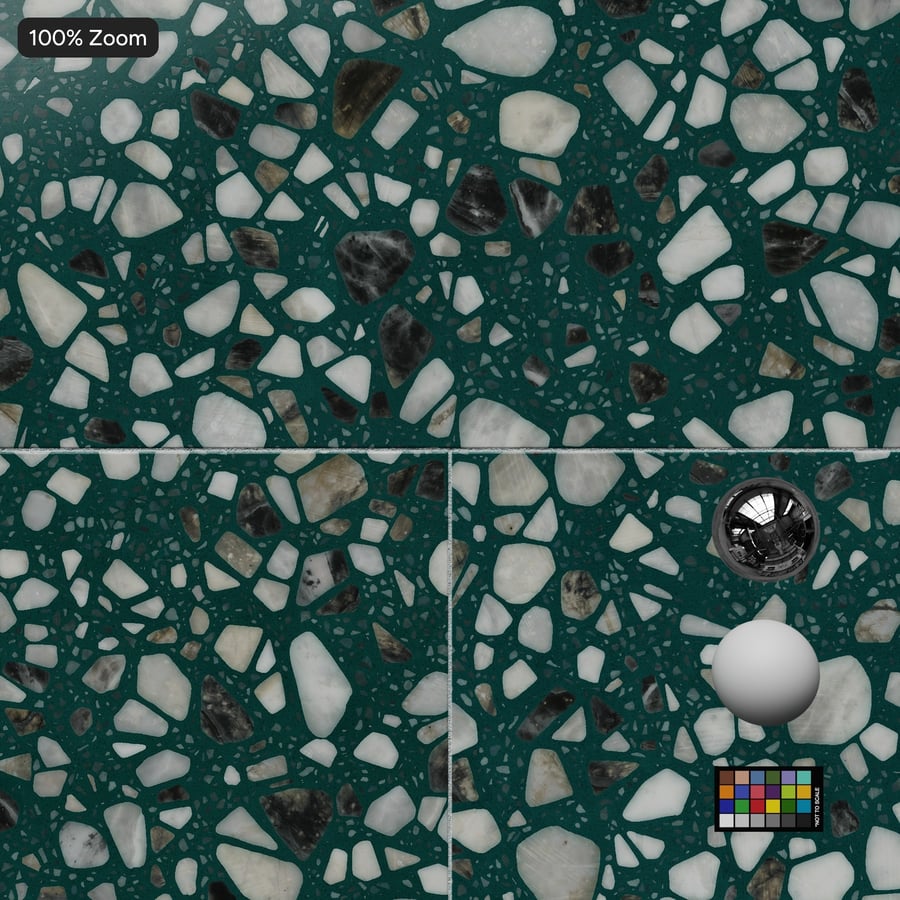 Textura de ladrilho quadrado grande tipo terrazzo, verde
