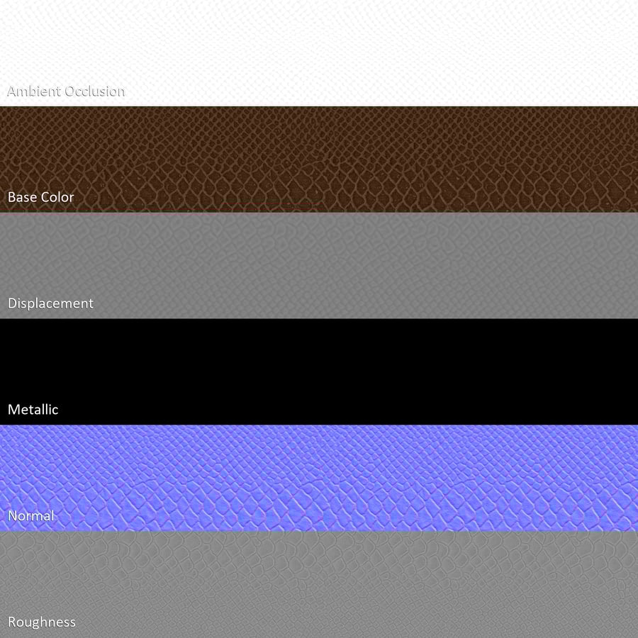 Faux Lizard Skin Leather Texture, Brown