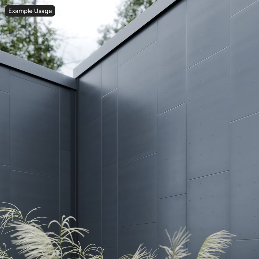 Painel de revestimento metálico com textura de rebites, preto
