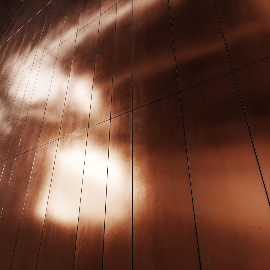 Weathered Copper Metal Cladding Panel Texture