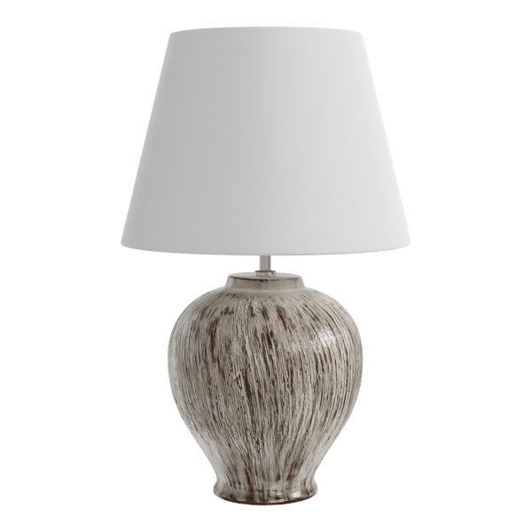 Eno Ceramic Kelantis Modelo de lámpara con pantalla tallada, blanco
