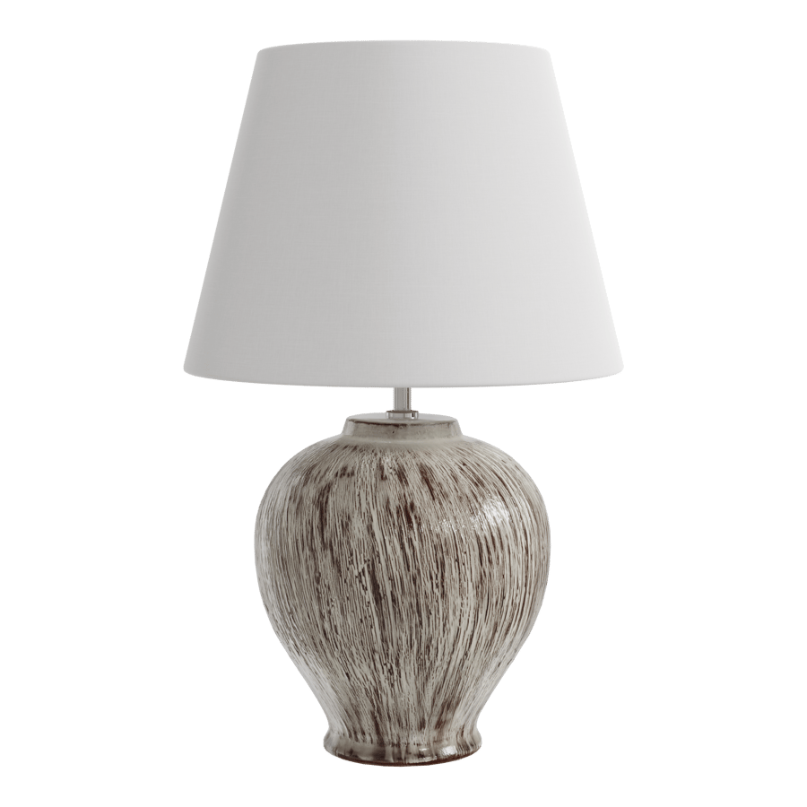 Eno Ceramic Kelantis Carved Shade Lamp Model, White