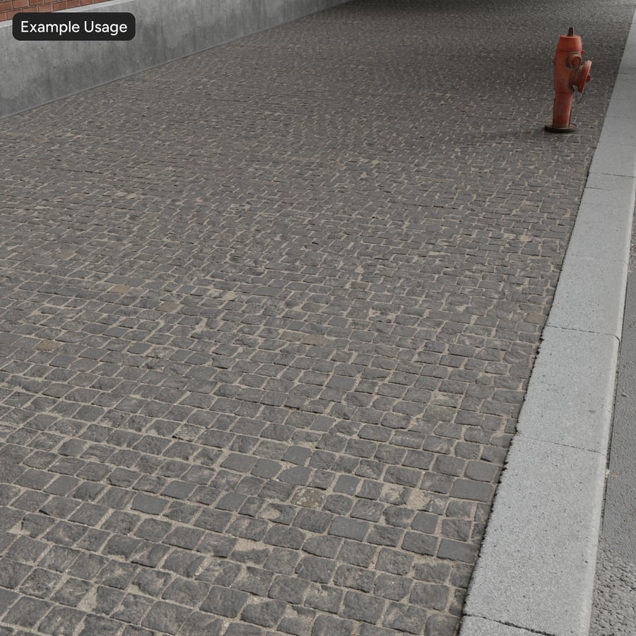 Offset Cobblestone Floor Texture, Charcoal