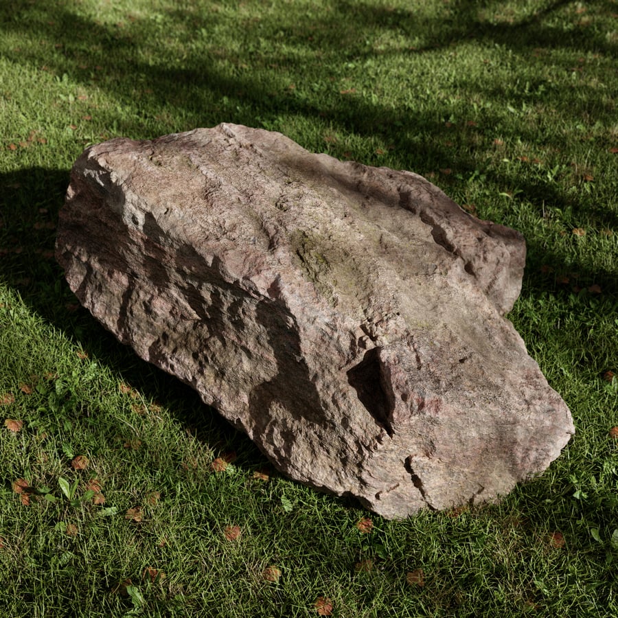 Mottled Angled Large Rock Boulder Model, Red