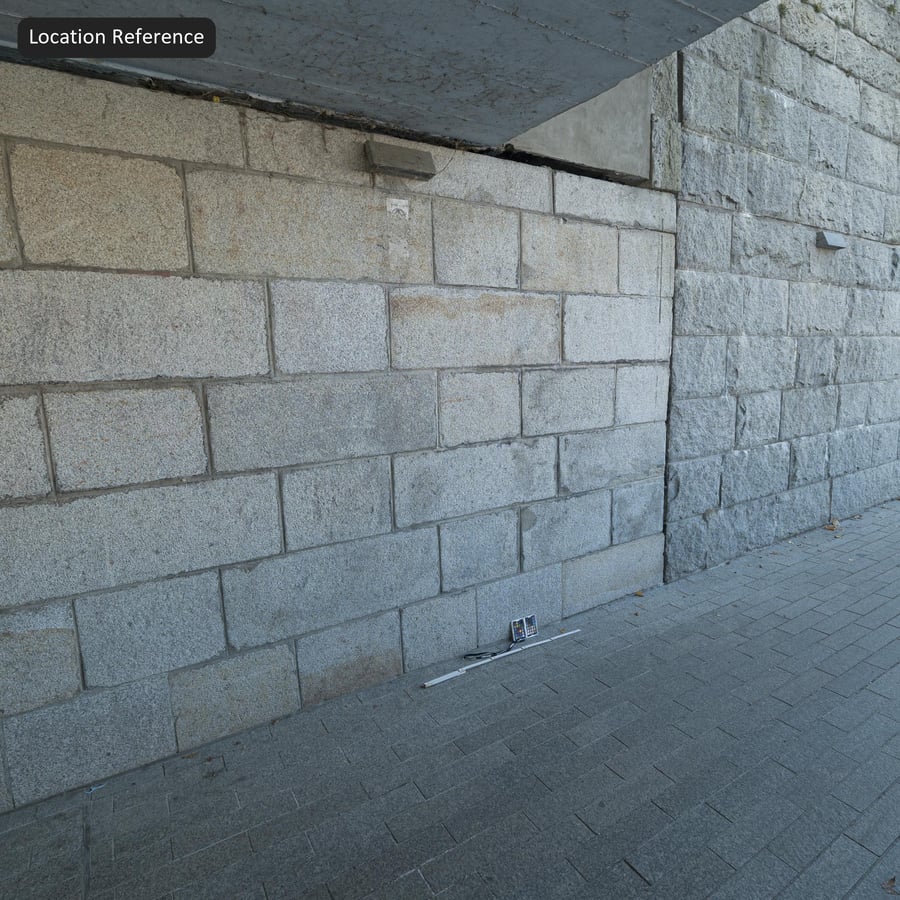 Texture de mur en blocs de granit, gris